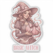 Basis Heks Coquette Vintage Roze Pompoen Sticker (Voorkant)