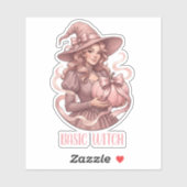 Basis Heks Coquette Vintage Roze Pompoen Sticker (Vel)