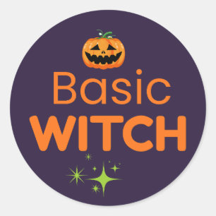 Basis Heks Grappig Halloween-ontwerp Ronde Sticker