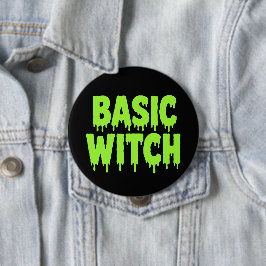 Basis Heks Grappige Halloween Ronde Button 4,0 Cm