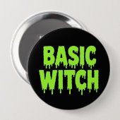 Basis Heks Grappige Halloween Ronde Button 4,0 Cm (Voorkant /achterkant)