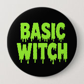 Basis Heks Grappige Halloween Ronde Button 4,0 Cm (Voorkant)
