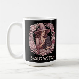 Basis Heks Roze Bloem Heks & Zwarte Kat Coquette Koffiemok