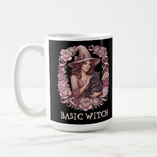 Basis Heks Roze Bloem Heks & Zwarte Kat Coquette Koffiemok