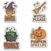 Basis Heksen Halloween Stickerblad Sticker (Voorkant)