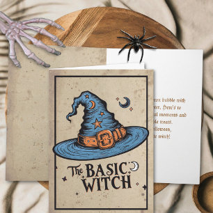 Basis Heksenhoed Vintage Halloween Wenskaart Kaart