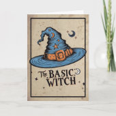 Basis Heksenhoed Vintage Halloween Wenskaart Kaart (Voorkant)