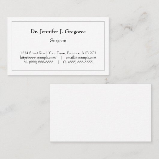 Basis, Humble en Minimale Visitekaartje (Voorkant / Achterkant)