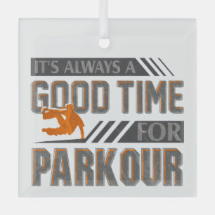 Basis Jumping altijd een goed moment voor Parkour Glas Ornament
