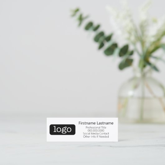Basis Kantoor- of Business Logo Contactgegevens Mini Visitekaartje (Staand voorkant)