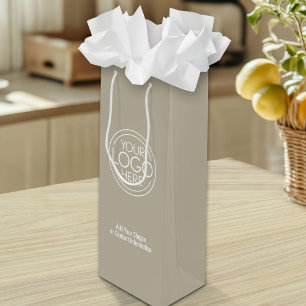 Basis Kantoor Zakelijk Logo met Contactgegevens Wijn Cadeautas