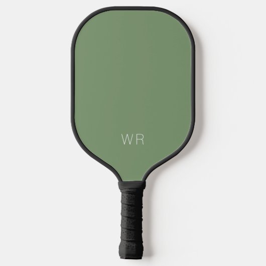 Basis Licht Groene Monogram Initialen Pickleball Paddle (Achterkant)