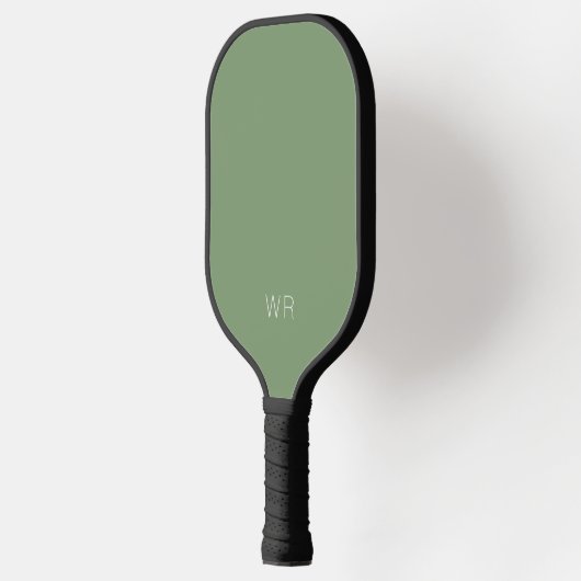 Basis Licht Groene Monogram Initialen Pickleball Paddle (Links)