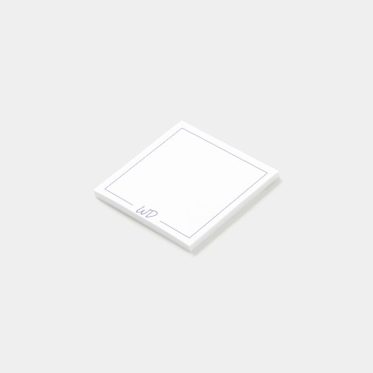 Basis Licht Paarse Monogram Initialen Post-it® Notes (Schuin)