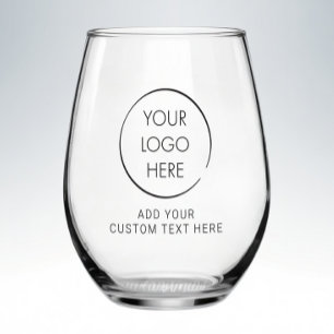 Basis Logo Aangepast, Zakelijk of Marketing Wijnglas Zonder Voet