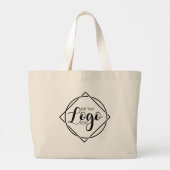 Basis Logo Aangepaste Zakelijke Boodschappentas | Grote Tote Bag (Achterkant)