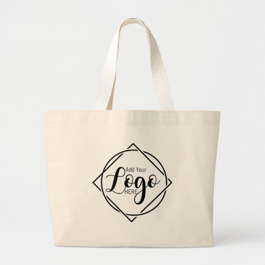 Basis Logo Aangepaste Zakelijke Boodschappentas | Grote Tote Bag (Voorkant)