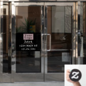 Basis logo adres telefoonnummer raamsticker (Kantoordeur)