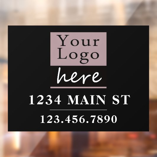 Basis logo adres telefoonnummer raamsticker (Vel 2)