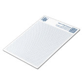 Basis Logo QR-code Blauwe Raster Grafiek Calcpad Notitieblok (Schuin)