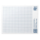Basis Logo QR-code Blauwe Raster Grafiek Calcpad Notitieblok (Voorkant)