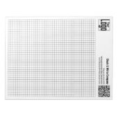 Basis Logo QR-code Zwarte Grid Graph Calcpad Notitieblok (Voorkant)