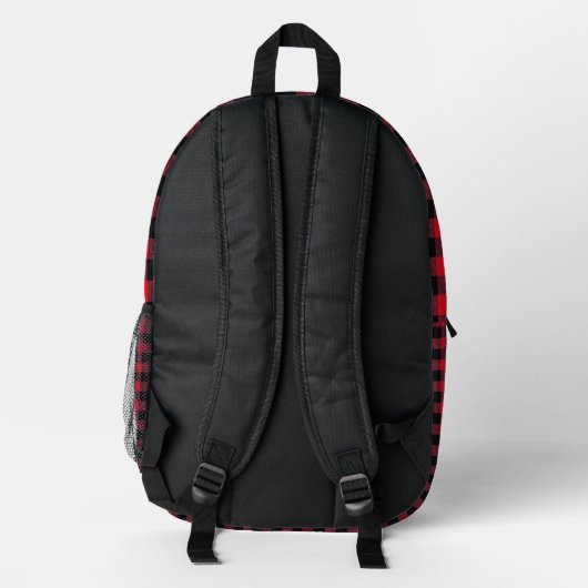 Basis Lumberjack Red en Black Buffalo Pset Bedrukte Rugzak (Achterkant)