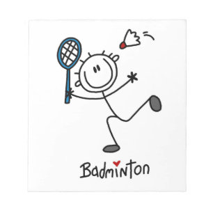 Basis Mannelijke Stick Figure Badminton Notitieblok
