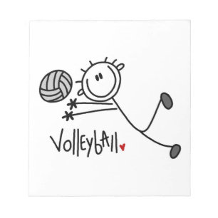 Basis Mannelijke Stick Figure Volleybal Notitieblok