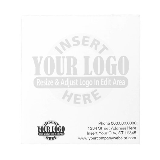 Basis met Bedrijfs Logo in Achtergrond Notitieblok (Voorkant)