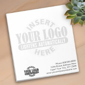 Basis met Bedrijfs Logo in Achtergrond Notitieblok