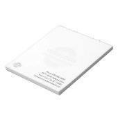 Basis met bedrijfslogo op achtergrond notitieblok (Linkerzijde)