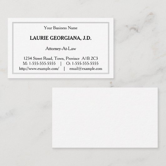 Basis, minimalistisch Visitekaartje (Voorkant / Achterkant)