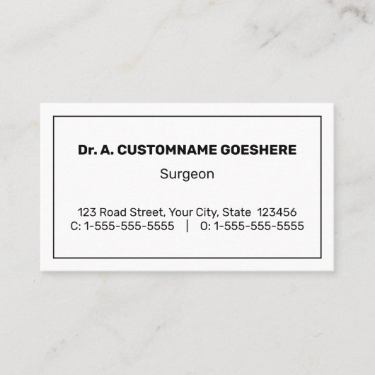 Basis, minimalistisch Visitekaartje (Voorkant)