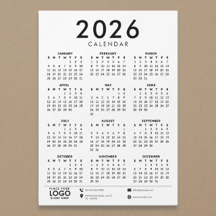 Basis moderne 2026 zakelijke logo-agendacalender