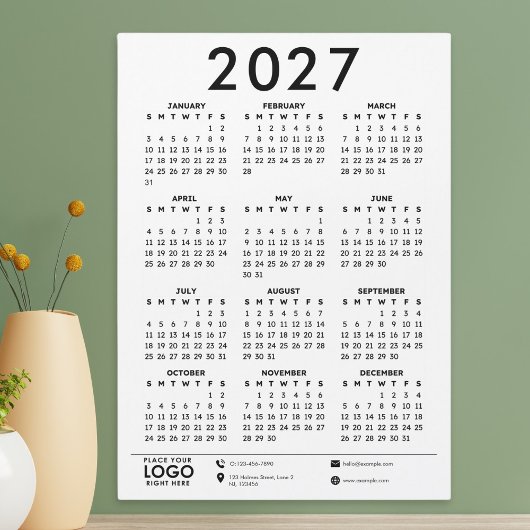 Basis Moderne 2027 Zakelijke Logo Kalender
