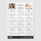 Basis Moderne Foto Logo 2027 Magnetische Kalender (Voorkant)
