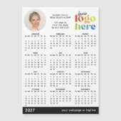 Basis Moderne Foto Logo 2027 Magnetische Kalender (Voorkant)