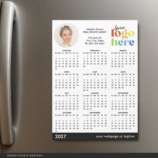 Basis Moderne Foto Logo 2027 Magnetische Kalender