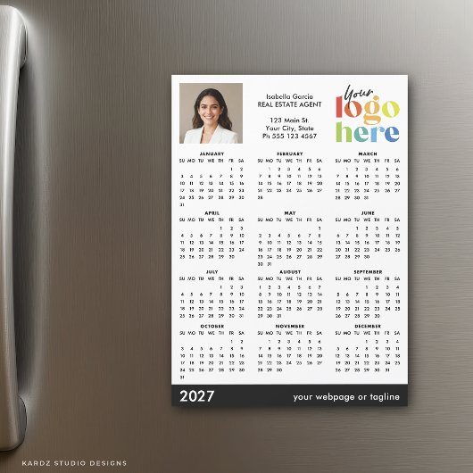 Basis Moderne Foto Logo 2027 Magnetische Kalender