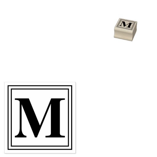 Basis Monogram Initiaal Rubberstempel (Gestempeld)