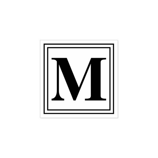 Basis Monogram Initiaal Rubberstempel (Afrduk)