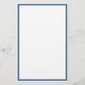 Basis Monogram Navy Blauwe Rand Persoonlijk  Briefpapier (Achterkant)