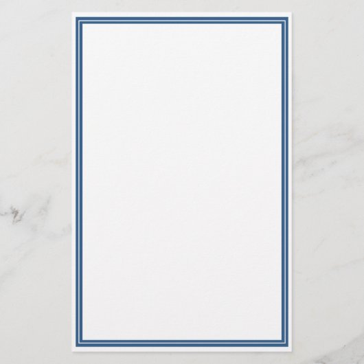 Basis Monogram Navy Blauwe Rand Persoonlijk Briefpapier (Achterkant)