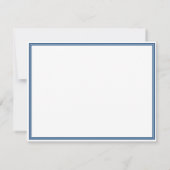 Basis Monogram Navy Blauwe Rand Persoonlijk Notitiekaartje (Achterkant)