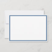 Basis Monogram Navy Blauwe Rand Persoonlijk  Notitiekaartje (Achterkant)