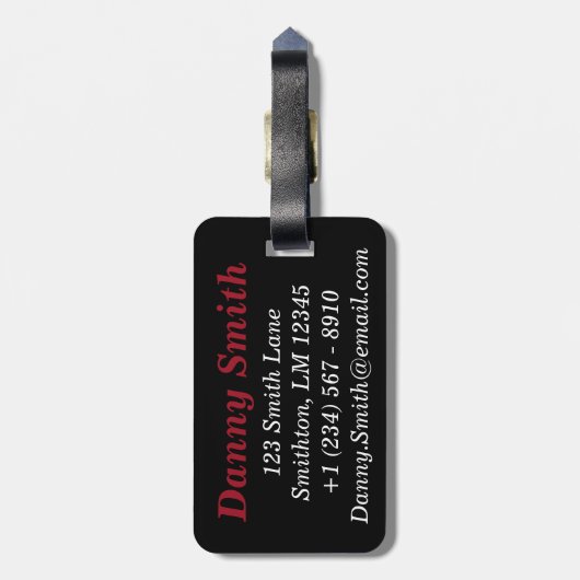 Basis Monogram (Rood) Bagagelabel (Achterkant verticaal)