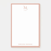 Basis Monogram Terracotta Rand Persoonlijk Post-it® Notes (Voorkant)