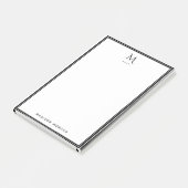 Basis Monogram Zwartrand Persoonlijk Post-it® Notes (Schuin)