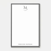 Basis Monogram Zwartrand Persoonlijk Post-it® Notes (Voorkant)